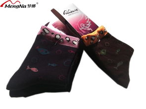 夢(mèng)娜秋冬新款精品純棉女襪舒適透氣小魚(yú)兒中筒女厚棉襪4雙裝b5507